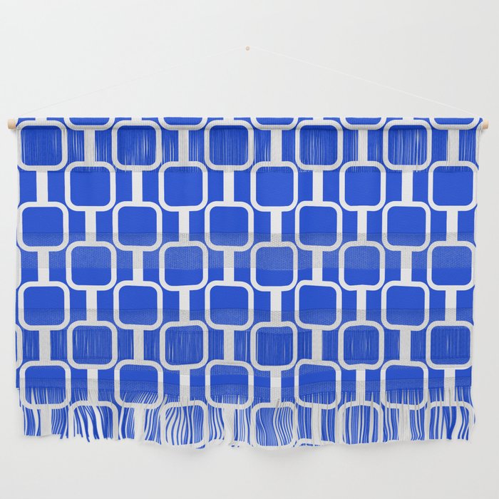 Royal Blue Mod Links Midcentury Modern Geometric Pattern Wall Hanging Gallery Image 1