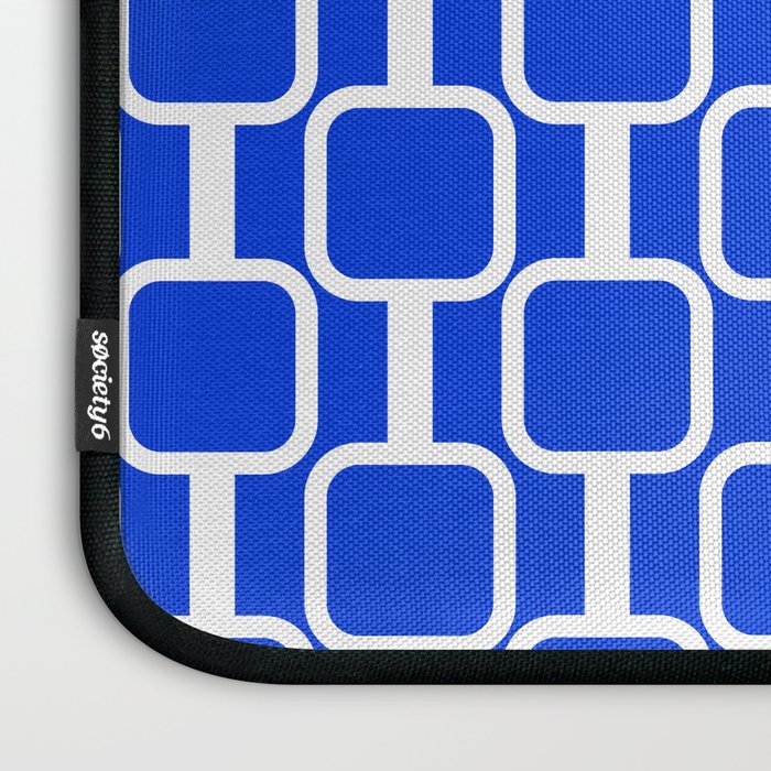 Royal Blue Mod Links Midcentury Modern Geometric Pattern Laptop Sleeve Gallery Image 3