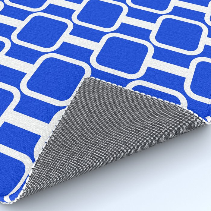 Royal Blue Mod Links Midcentury Modern Geometric Pattern Rug Gallery Image 4