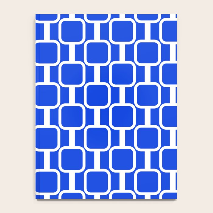 Royal Blue Mod Links Midcentury Modern Geometric Pattern Notebook Gallery Image 4