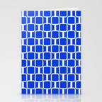 Royal Blue Mod Links Midcentury Modern Geometric Pattern Stationery Card Gallery Image 2