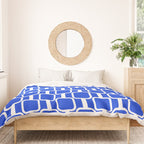Royal Blue Mod Links Midcentury Modern Geometric Pattern Duvet Cover Gallery Image 3