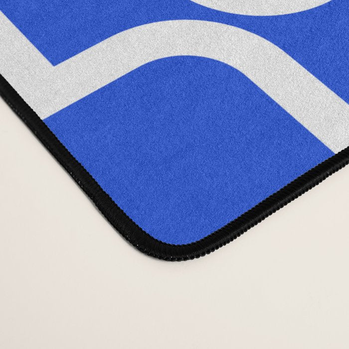 Royal Blue Mod Links Midcentury Modern Geometric Pattern Desk Mat Gallery Image 4