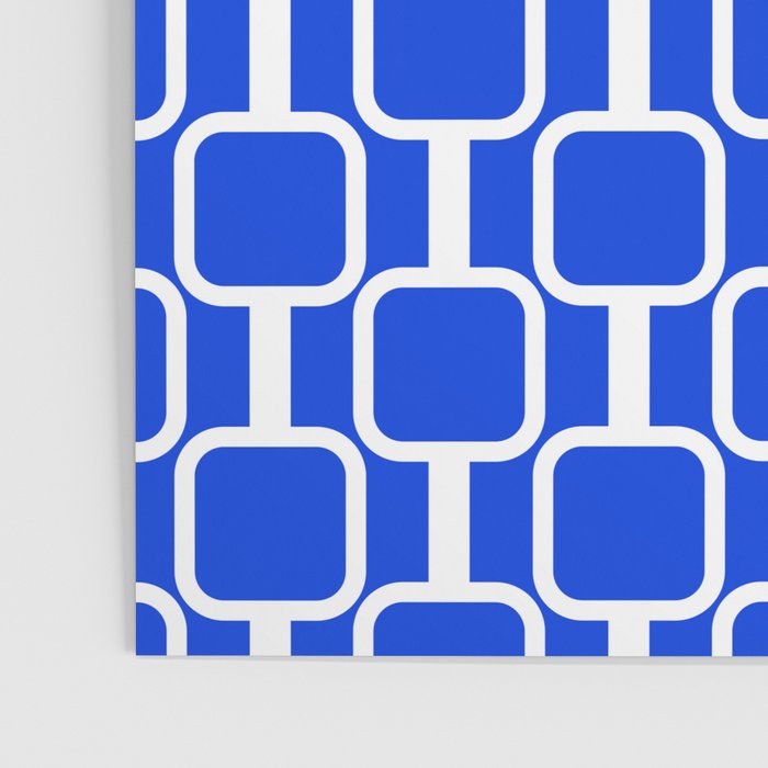 Royal Blue Mod Links Midcentury Modern Geometric Pattern Poster Gallery Image 3