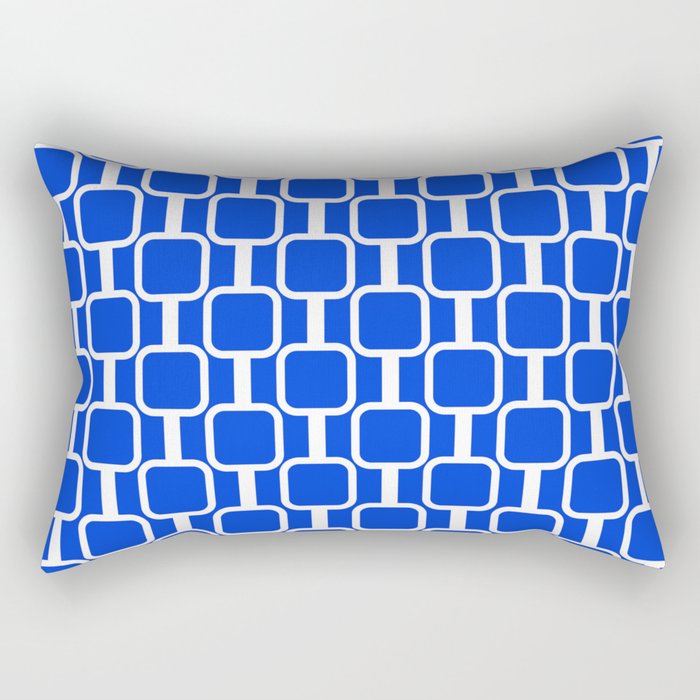 Royal Blue Mod Links Midcentury Modern Geometric Pattern Rectangular Pillow Gallery Image 1