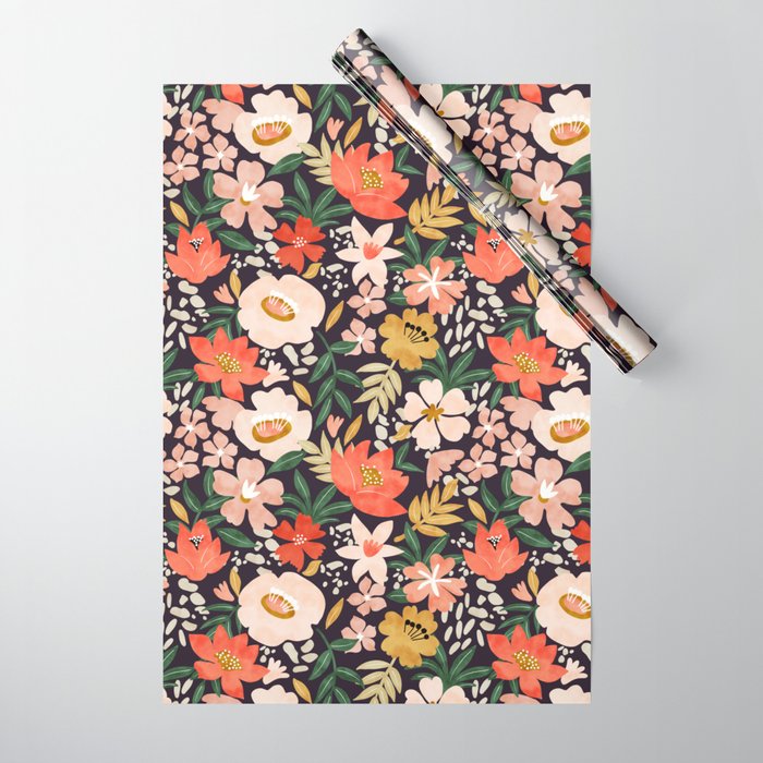 Modern meadow blooming Wrapping Paper Gallery Image 1