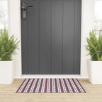 Burgundy Grid Elegance Welcome Mat Gallery Image 3