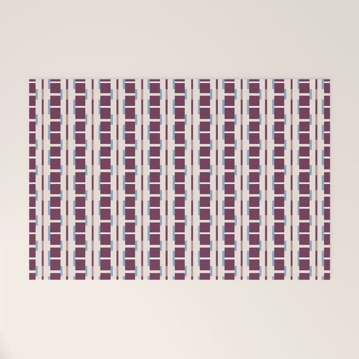Burgundy Grid Elegance Welcome Mat Gallery Image 1