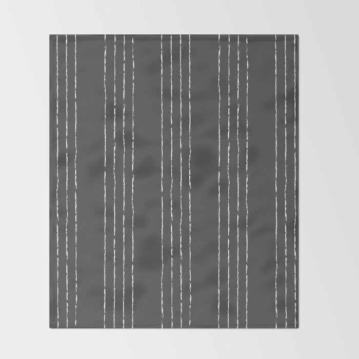 Lines #5 (Dark Gray) Throw Blanket Gallery Image 2