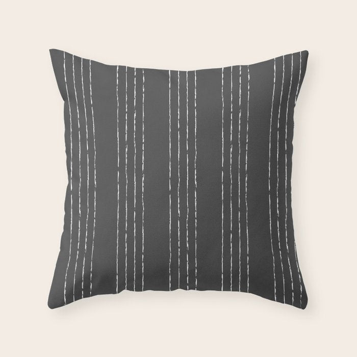 Lines #5 (Dark Gray) Throw Pillow Gallery Image 1