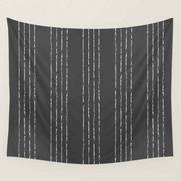 Lines #5 (Dark Gray) Wall Tapestry Gallery Image 4