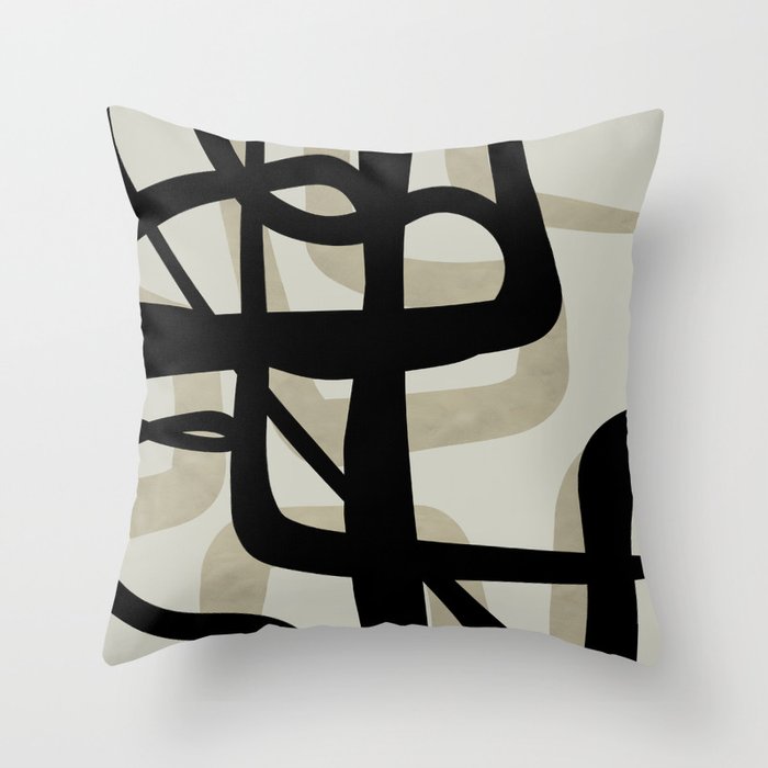 abstract line art Throw Pillow Gallery Image 1
