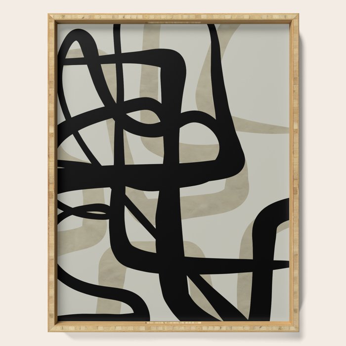 abstract line art Serving Tray Gallery Image 1