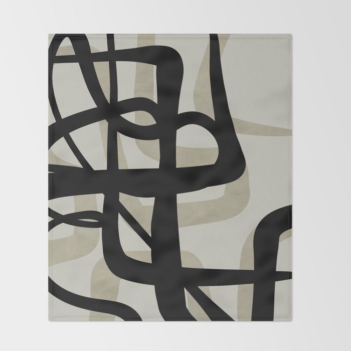 abstract line art Throw Blanket Gallery Image 2