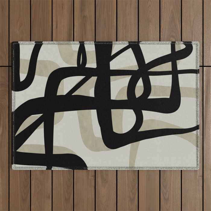 abstract line art Outdoor Rug Gallery Image 1