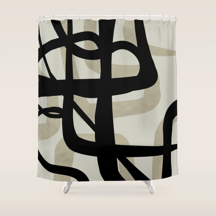 abstract line art Shower Curtain Gallery Image 1