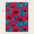 Red poppy garden on blue Notebook Gallery Image 4
