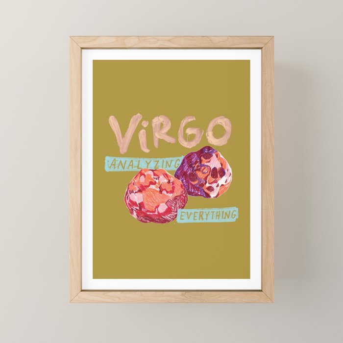 Virgo Perfection in Mustard Yellow | Zodiac Series Mini Art Print Gallery Image 1