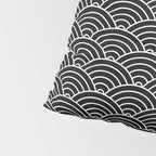 Japanese Waves Pattern Black on White Pillow Sham Gallery Image 4