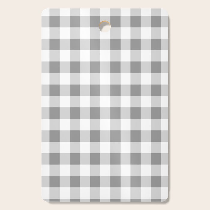 Gingham Large Gray White Cutting Board Gallery Image 1