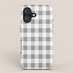 Gingham Large Gray White iPhone Case Gallery Image 1