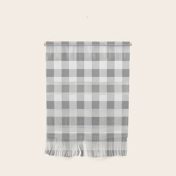 Gingham Large Gray White Wall Hanging Gallery Image 1
