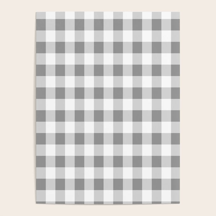 Gingham Large Gray White Poster Gallery Image 4