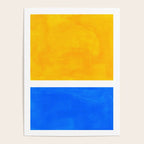 Primary Yellow Cerulean Blue Mid Century Modern Abstract Minimalist Rothko Color Field Squares Poster Gallery Image 4
