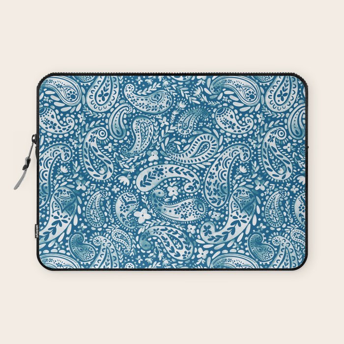 Paisley Indigo Nature Swirls Laptop Sleeve Gallery Image 1