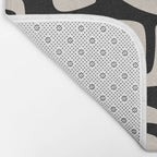 Mid Century Modern Cosmic Abstract 527 Black and Linen White Bath Mat Gallery Image 2