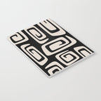 Mid Century Modern Cosmic Abstract 527 Black and Linen White Notebook Gallery Image 3