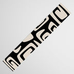 Mid Century Modern Cosmic Abstract 527 Black and Linen White Table Runner Gallery Image 3