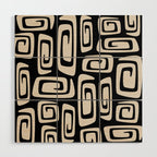 Mid Century Modern Cosmic Abstract 527 Black and Linen White Wood Wall Art Gallery Image 1