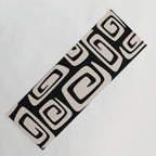 Mid Century Modern Cosmic Abstract 527 Black and Linen White Yoga Mat Gallery Image 1