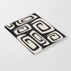 Mid Century Modern Cosmic Abstract 527 Black and Linen White Notebook Gallery Image 2