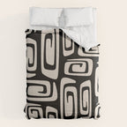 Mid Century Modern Cosmic Abstract 527 Black and Linen White Comforter Gallery Image 6