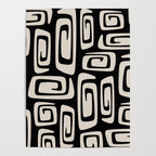 Mid Century Modern Cosmic Abstract 527 Black and Linen White Poster Gallery Image 4