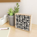 Mid Century Modern Cosmic Abstract 527 Black and Linen White Mini Art Print Gallery Image 2