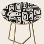 Mid Century Modern Cosmic Abstract 527 Black and Linen White Side Table Gallery Image 2
