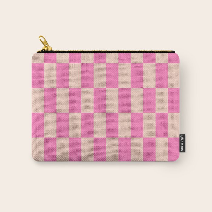 Pink Pop Checkered Grid Carry All Pouch Gallery Image 1