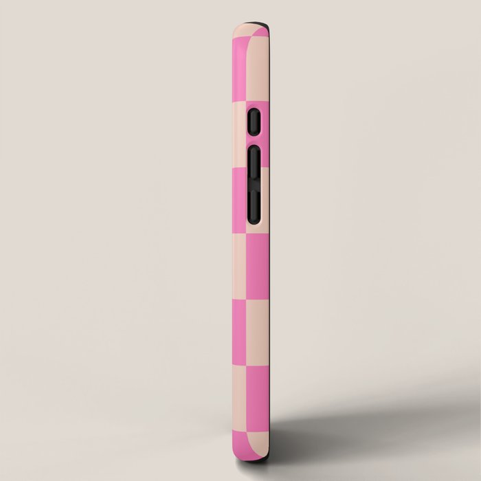 Pink Pop Checkered Grid iPhone Case Gallery Image 2
