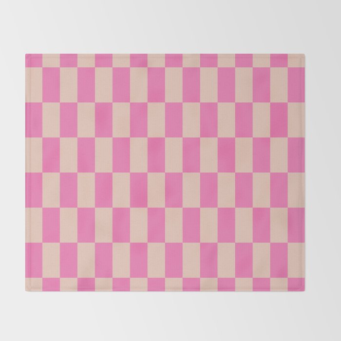Pink Pop Checkered Grid Throw Blanket Gallery Image 2