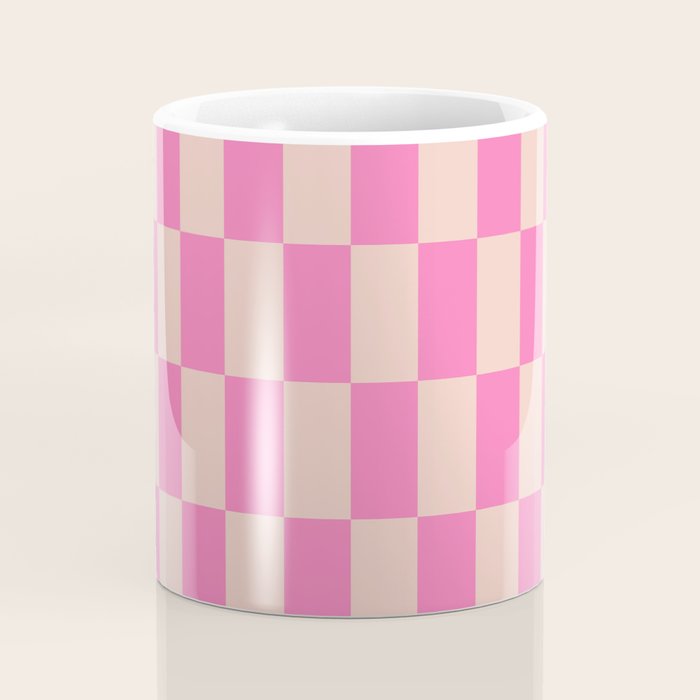 Pink Pop Checkered Grid Coffee Mug Gallery Image 4