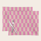 Pink Pop Checkered Grid Placemat Gallery Image 1