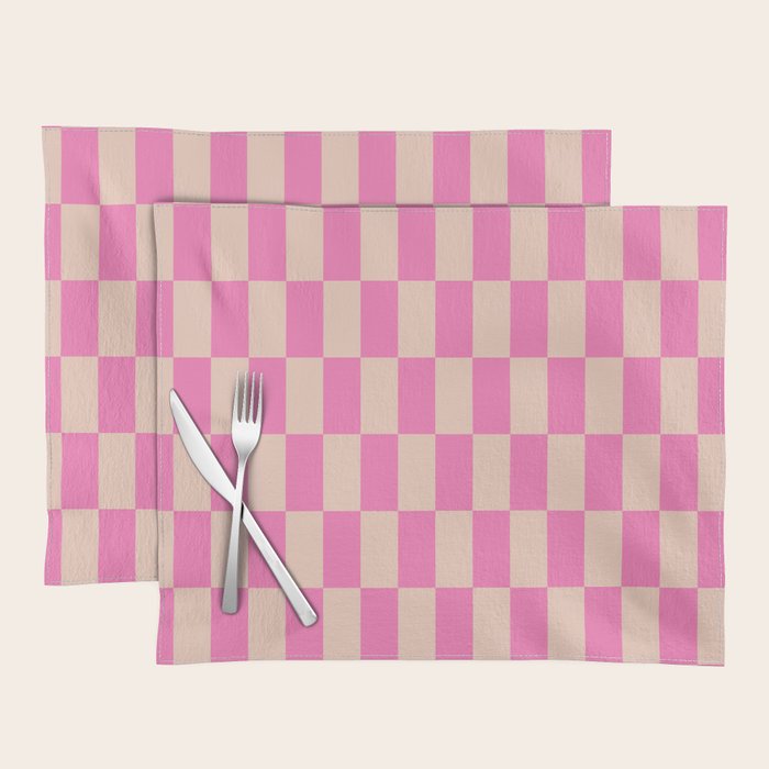 Pink Pop Checkered Grid Placemat Gallery Image 1