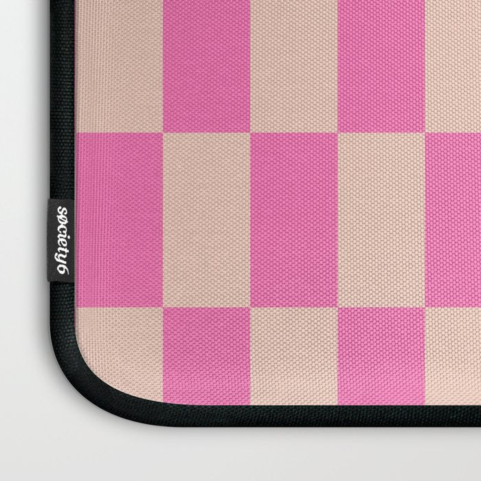 Pink Pop Checkered Grid Laptop Sleeve Gallery Image 3