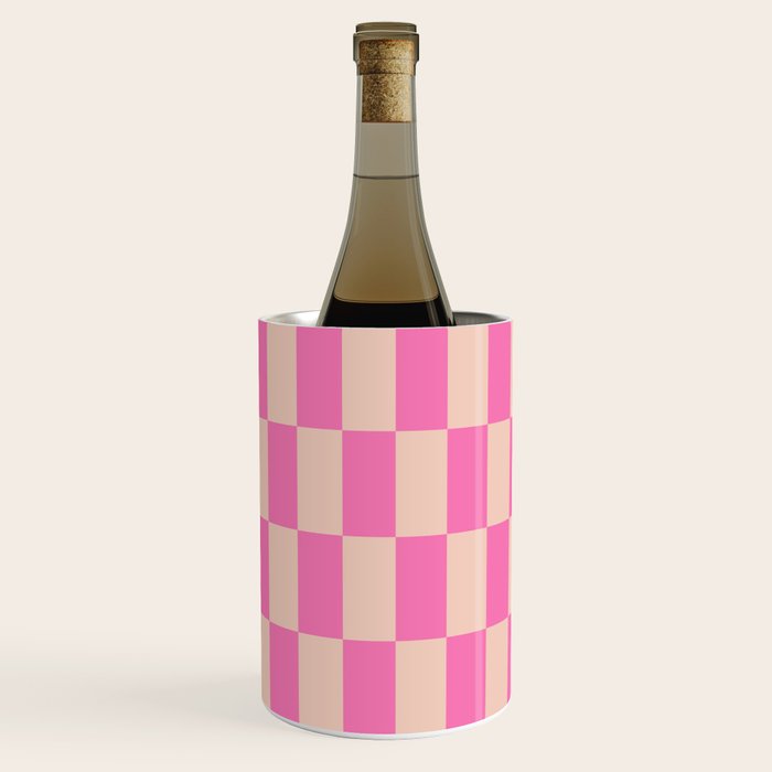 Pink Pop Checkered Grid Wine Chiller Gallery Image 2