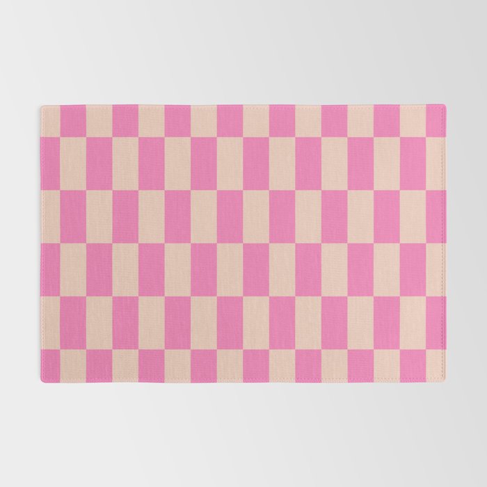 Pink Pop Checkered Grid Rug Gallery Image 2