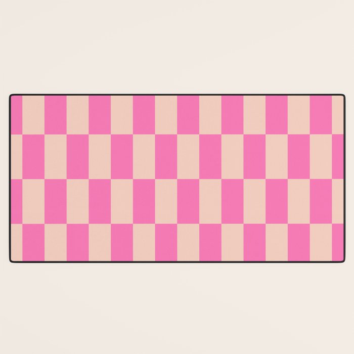 Pink Pop Checkered Grid Desk Mat Gallery Image 3