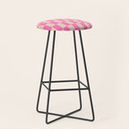 Pink Pop Checkered Grid Stool Gallery Image 1